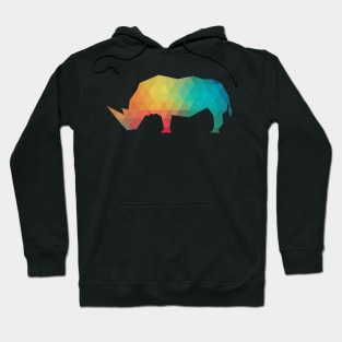 Rainbow rhinoceros silhouette Hoodie